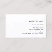 Carte De Visite Coiffeur Gris Foncé Minimal Blanc (Dos)