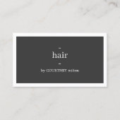 Carte De Visite Coiffeur Gris Foncé Minimal Blanc (Devant)