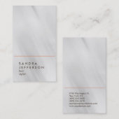 Carte De Visite Coiffeur gris vertical élégant Consultant de style (Devant / Derrière)