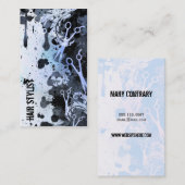 Carte De Visite coiffeur grunge de bleu d'éclaboussure de peinture (Devant / Derrière)