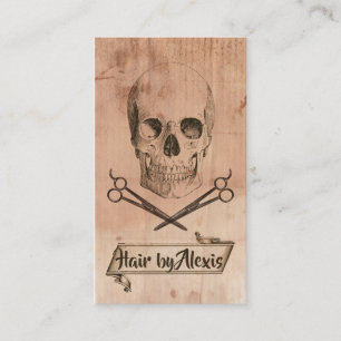 Carte De Visite coiffeur grunge punk de brun de styliste en