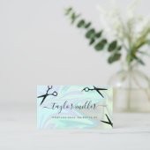 Carte De Visite Coiffeur holographique élégant et moderne (Debout devant)