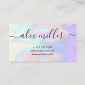 Carte De Visite Coiffeur holographique élégant et moderne (Dos)