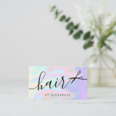 Carte De Visite Coiffeur holographique élégant et moderne (Debout devant)