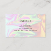 Carte De Visite Coiffeur holographique élégant et moderne (Dos)