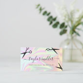 Carte De Visite Coiffeur holographique élégant et moderne (Debout devant)