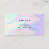 Carte De Visite Coiffeur holographique élégant et moderne (Dos)