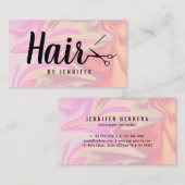 Carte De Visite Coiffeur holographique élégant et moderne (Devant / Derrière)