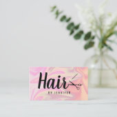 Carte De Visite Coiffeur holographique élégant et moderne (Debout devant)