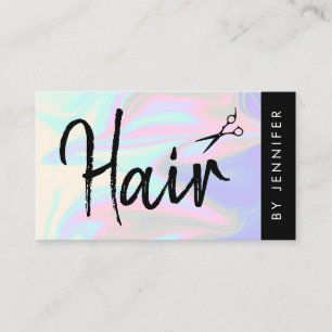Carte De Visite Coiffeur holographique élégant et moderne
