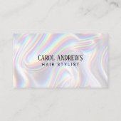 Carte De Visite Coiffeur Holographique Moderne Propre (Dos)