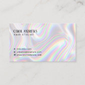 Carte De Visite Coiffeur Holographique Moderne Propre (Devant)