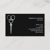 Carte De Visite Coiffeur holographique moderne Silver (Dos)