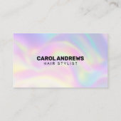 Carte De Visite Coiffeur Holographique Pastel Propre (Dos)