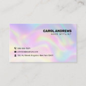 Carte De Visite Coiffeur Holographique Pastel Propre (Devant)