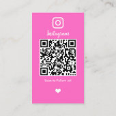 Carte De Visite Coiffeur Instagram Rose [BIO LONGUE] (Dos)