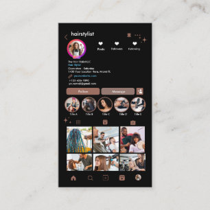 Carte De Visite Coiffeur Instagram Terracotta Scan pour se connect