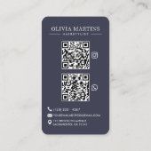 Carte De Visite Coiffeur - Logo photo moderne (Dos)