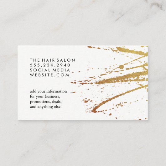 Carte De Visite Coiffeur Lux Splatter (Dos)