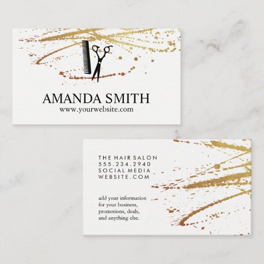 Carte De Visite Coiffeur Lux Splatter (Devant / Derrière)