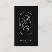 Carte De Visite Coiffeur Luxe | Code QR du Salon de Coiffure Line (Devant)