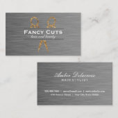 Carte De Visite Coiffeur Luxe de luxe (Devant / Derrière)