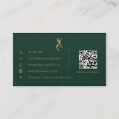 Carte De Visite Coiffeur Luxe Émeraude Et Or (Dos)