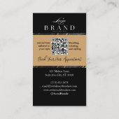 Carte De Visite Coiffeur Luxe & Extensions Agate Noir Or (Dos)