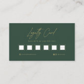 Carte De Visite Coiffeur Luxe Vert Or avec Fidélité (Dos)