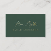 Carte De Visite Coiffeur Luxe Vert Or avec Fidélité (Devant)