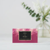 Carte De Visite Coiffeur Magenta Sparkle (Debout devant)