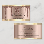 Carte De Visite Coiffeur maquillage Artiste Lash Rose Gold Blush (Devant / Derrière)