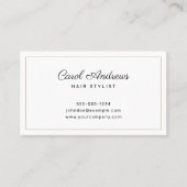 Carte De Visite Coiffeur Marbre Agate Beige & Or (Devant)