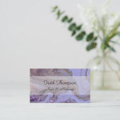 Carte De Visite Coiffeur Marbre Violet Élégant (Debout devant)