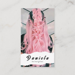 Carte De Visite Coiffeur Mignon Ciseaux Minimaliste Rose Pâle