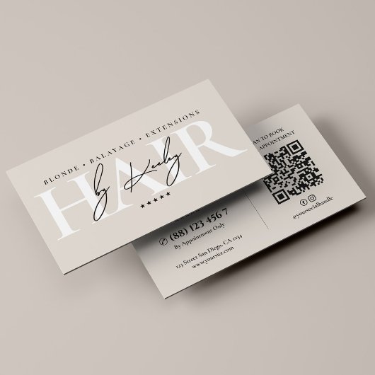 Carte De Visite Coiffeur Minimal Salon de coiffure Sable