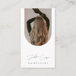Carte De Visite Coiffeur Minimaliste Arche Photo Salon de Coiffure