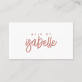 Carte De Visite Coiffeur Minimaliste Dusty Pink Script (Devant)