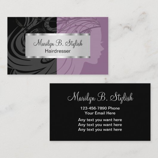 Carte De Visite Coiffeur moderne chic (Devant / Derrière)