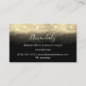Carte De Visite Coiffeur moderne Ciseaux Coiffeur Black Gold (Dos)