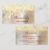 Carte De Visite Coiffeur moderne Ciseaux Coiffeur Rose Or (Devant / Derrière)