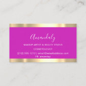 Carte De Visite Coiffeur moderne Ciseaux Coiffeur rose vif (Dos)