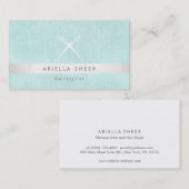 Carte De Visite Coiffeur moderne Ciseaux Logo Salon Turquoise (Devant / Derrière)