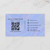 Carte De Visite Coiffeur Moderne Code QR Holographique (Dos)