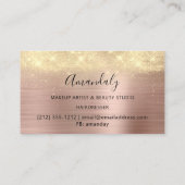 Carte De Visite Coiffeur moderne Coiffeur ciseaux Rose or (Dos)