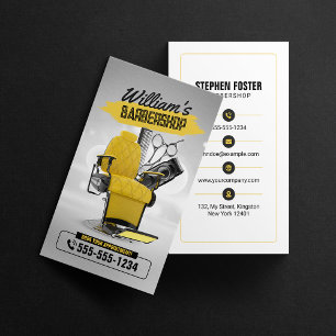 Carte De Visite Coiffeur Moderne de Salon de Coiffure pour Hommes 