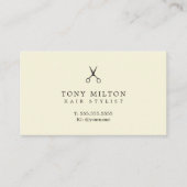 Carte De Visite Coiffeur moderne élégant jaune pâle (Devant)