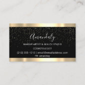 Carte De Visite Coiffeur moderne Golden Confetti Noir (Dos)
