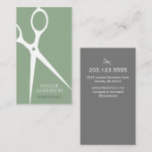 Carte De Visite Coiffeur Moderne Graphique Vert (Devant / Derrière)