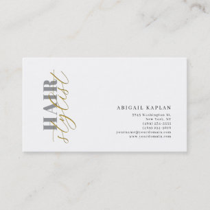 Carte De Visite Coiffeur Moderne Minimaliste Profil Simple